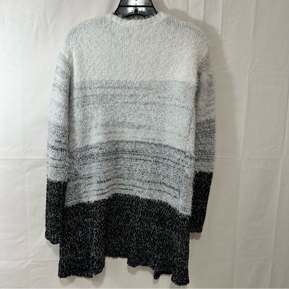Womens Fuzzy Colorblock Open Long Sleeve Cardigan - Picture 3 of 4